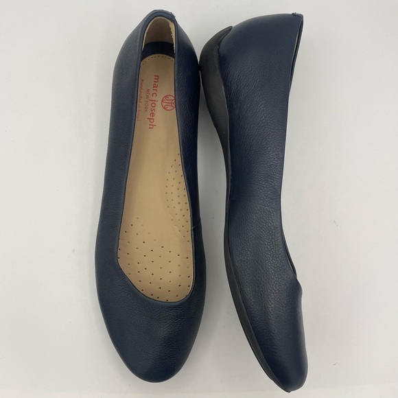 MARC JOSEPH leather cushion navy blue slip on flats women Size 7 1/2 - Picture 3 of 10